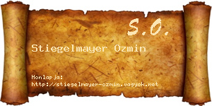 Stiegelmayer Ozmin névjegykártya